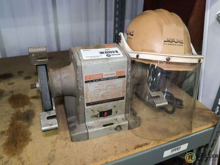 Craftsman 1/2Hp Bench Grinder With Protective Face Shield Roller Auctions