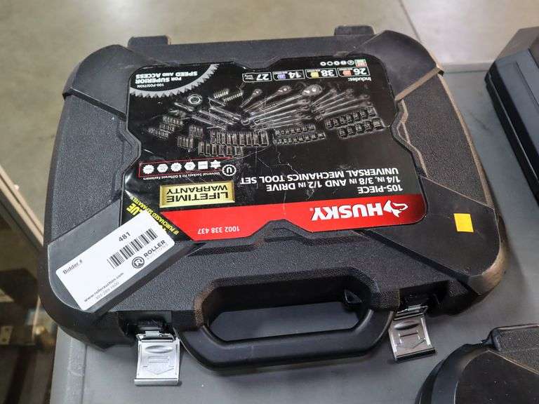 Husky 105Piece Universal Mechanics Tool Set Roller Auctions