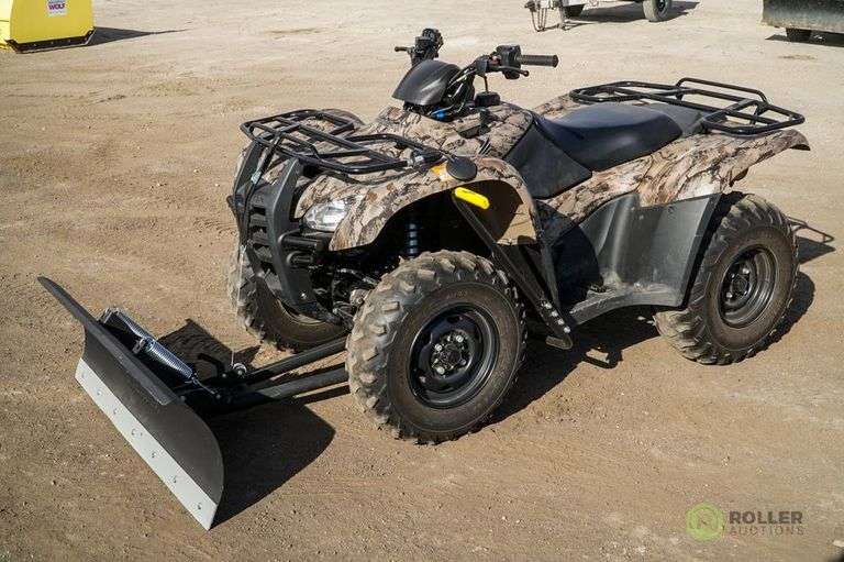 2011 HONDA RANCHER AT 4WD ATV, 48in Front Snow Plow, Not a Titled Unit