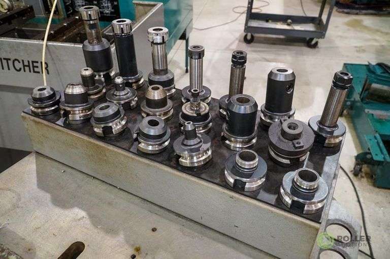 36in x 24in Tool Holder Cart With (20) BT 40 Tool Holders and Matsuura