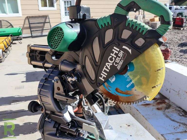 Hitachi C12LSH Miter Saw With Ridgid MSUV Stand Roller Auctions
