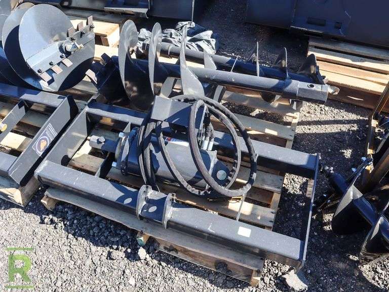 New Wolverine Hydraulic Posthole Digging Attachment To Fit Skid Steer