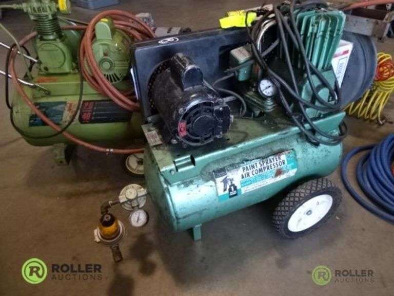 Sears Horizontal Air Compressor / Paint Sprayer, Electric, 2Stage, 100