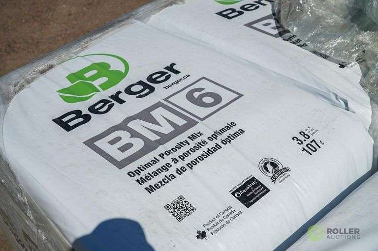 (16) Bags Of Berger BM6 Optimal Porosity Mix Roller Auctions