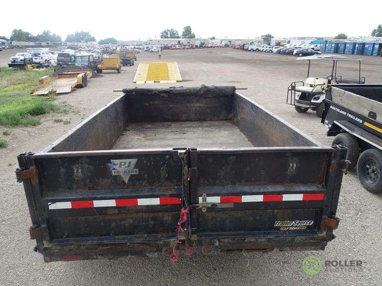 2012 PJTM T/A Hydraulic Dump Trailer, 7' x 12', Tarp, 14,000 LB GVWR