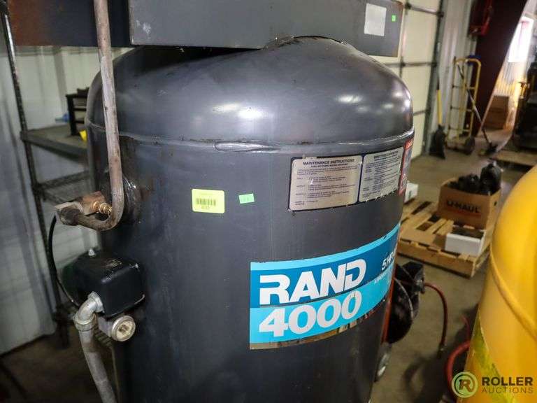 Ingersoll Rand 4000 Air Compressor, 5Hp, 230V, 1Ph Roller Auctions
