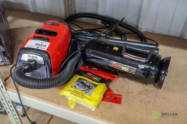 (2) Vacuums, Dirt Devil and Metro Datavac 3 Roller Auctions