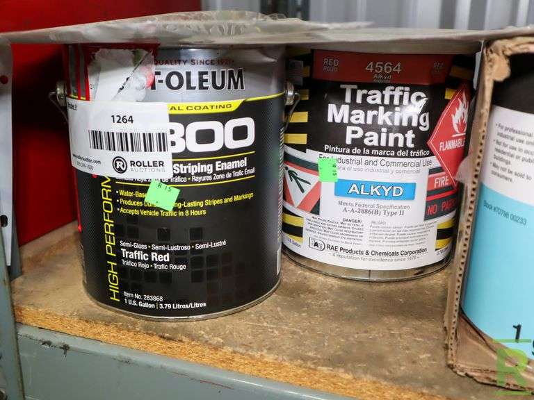 (4) Gallons Contact Adhesive, (2) Gallons of Red Traffic Paint Roller