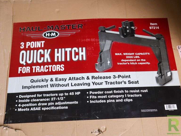 Haul Master 97214 3pt Quick Hitch for Tractors Roller Auctions