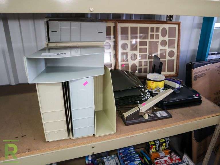 Shelf of Office Supplies Roller Auctions