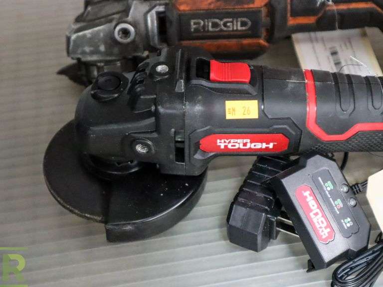 Hyper Tough 4" Angle Grinder With Battery, Ridgid R86042VN 4-1/2" Angle