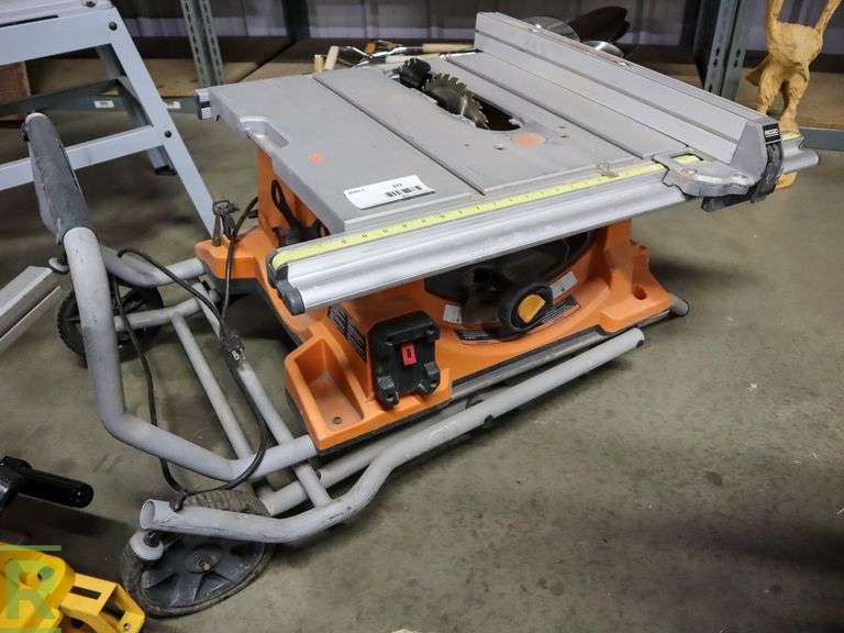 Ridgid R4510 10" Table Saw on Stand Roller Auctions