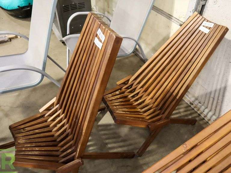 (1) Melino Wooden Folding Chair Like New/Scratched (2) Melino Wooden