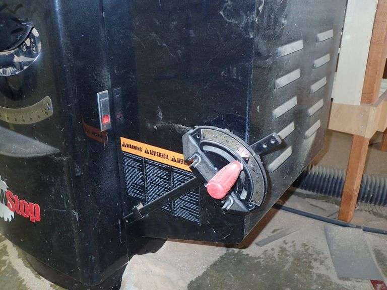 SAW STOP TABLE SAW MODEL ICS51230, S/N 1124902254, 10”, 5 H.P., WITH