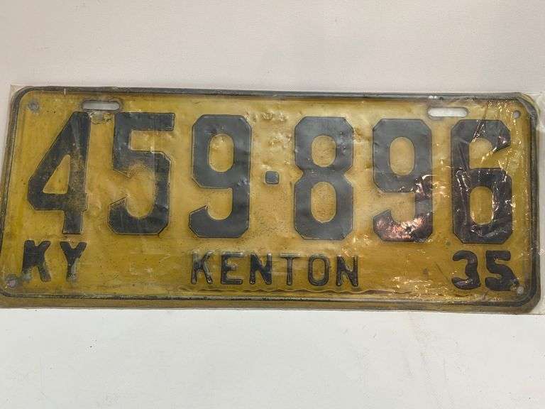 1935 Kenton County Kentucky License Plate reSettled Life
