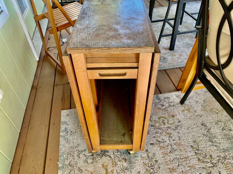 Vintage MidCentury Folding Table with Chair and Frame BHHS GA