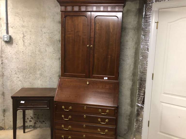 Jasper Company Slant Front Secretary Desk with Solid Hutch Top