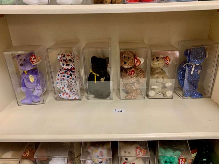 6 Piece Beanie Babies with Display Cases BHHS GA Properties Auction Group