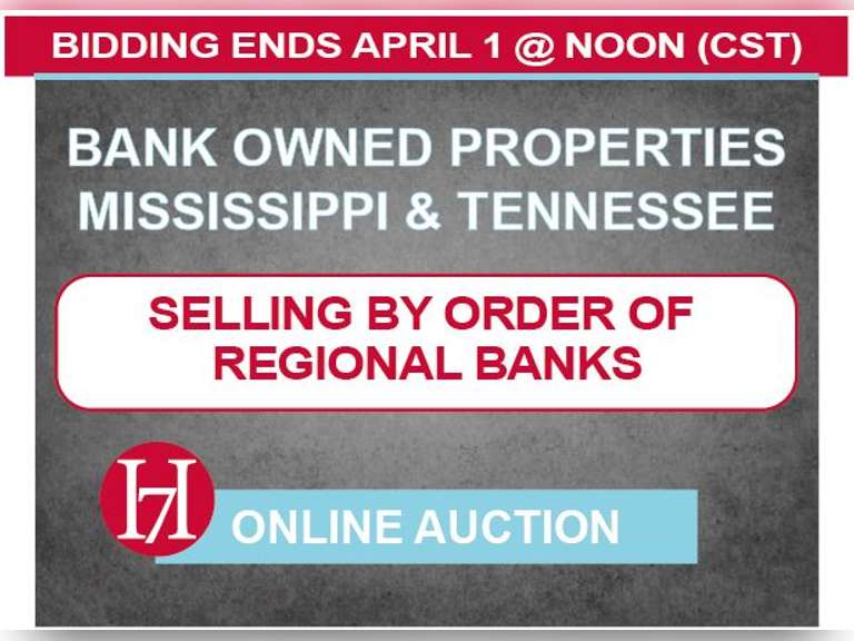 Bank Owned Real Estate Auction Mississippi & Tennessee Properties