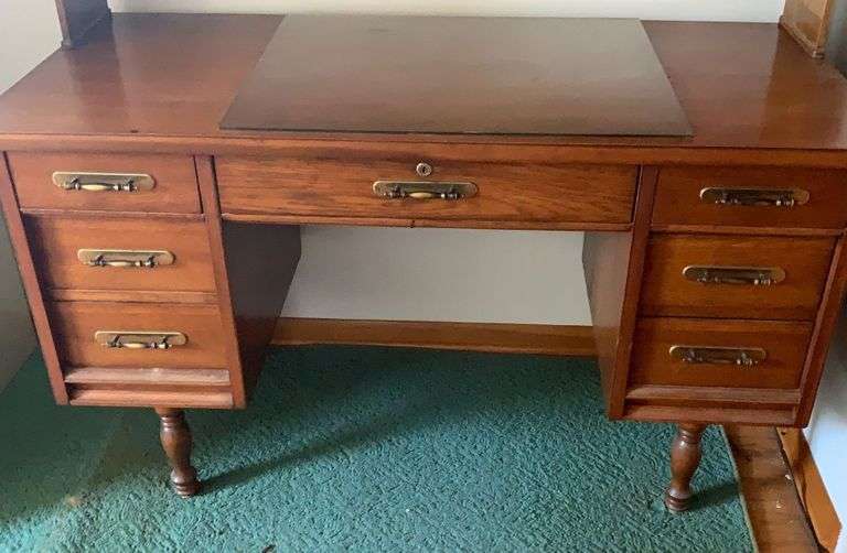 Antique Wooden office desk Sherwood Auctions