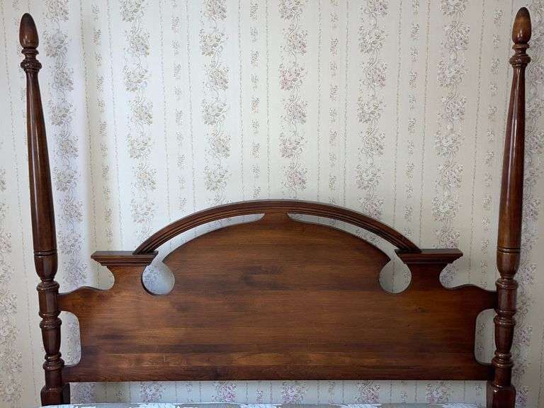 Solid Wood 4 Poster Queen Bed + Bonus Stearns & Foster Mattress/Box