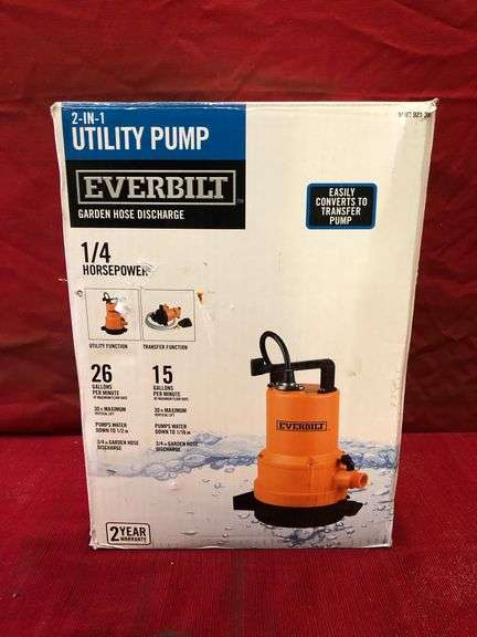 Everbilt 2 In 1 Utility Pump - Sierra Auction Management Inc
