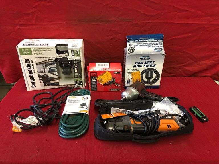 Assorted Tools, Ridgid Oscillating Multitool, Extension Cords, Ladder