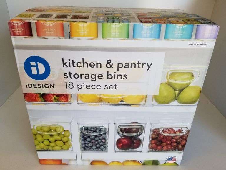 18pc iDesign Kitchen/Pantry Storage Bins Sierra Auction Management Inc