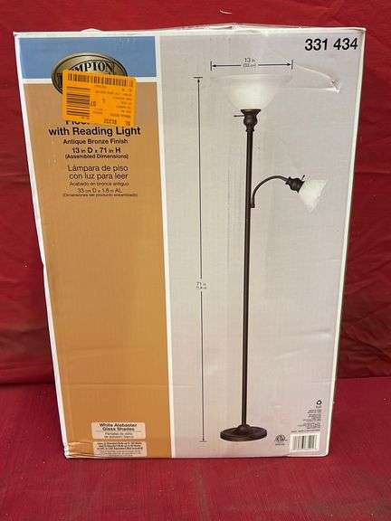 Hampton Bay Floor Lamp With Reading Light - Sierra Auction Management Inc