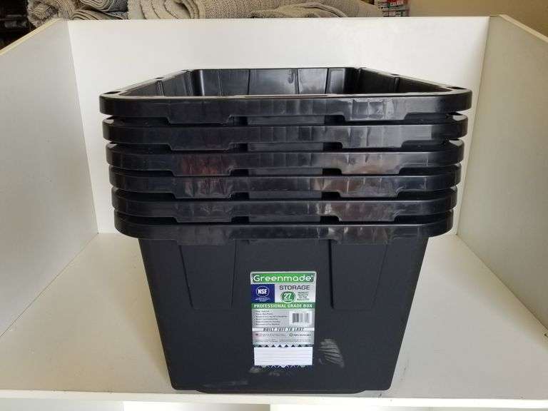 6pc Greenmade Commecial Grade 27 Gallon Storage BIns (No Lids) Sierra