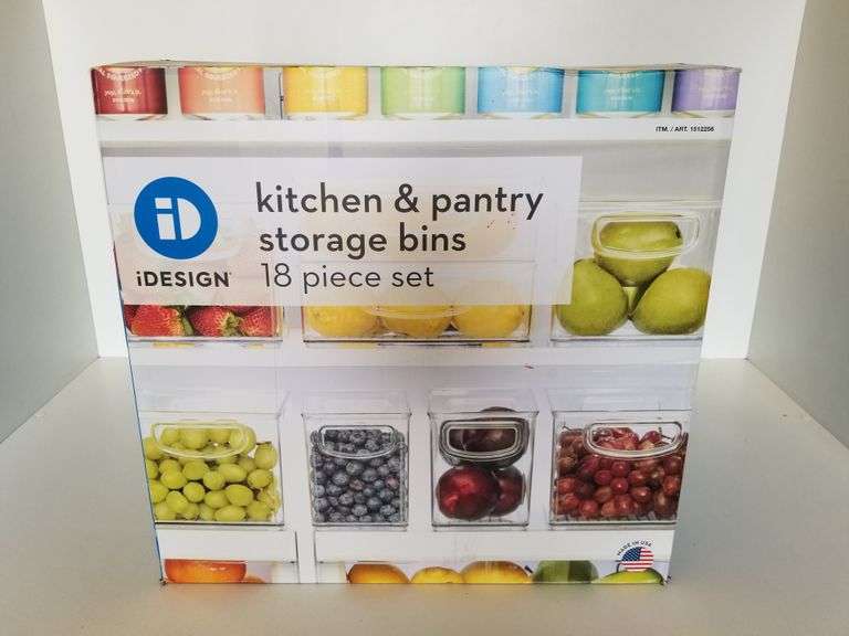 18pc iDEsign KItchen and Pantry Storage BIns Sierra Auction