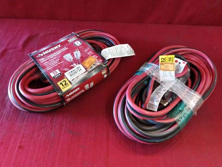(2PC) 50' Husky Indoor/Outdoor Lighted Extension Cables Sierra