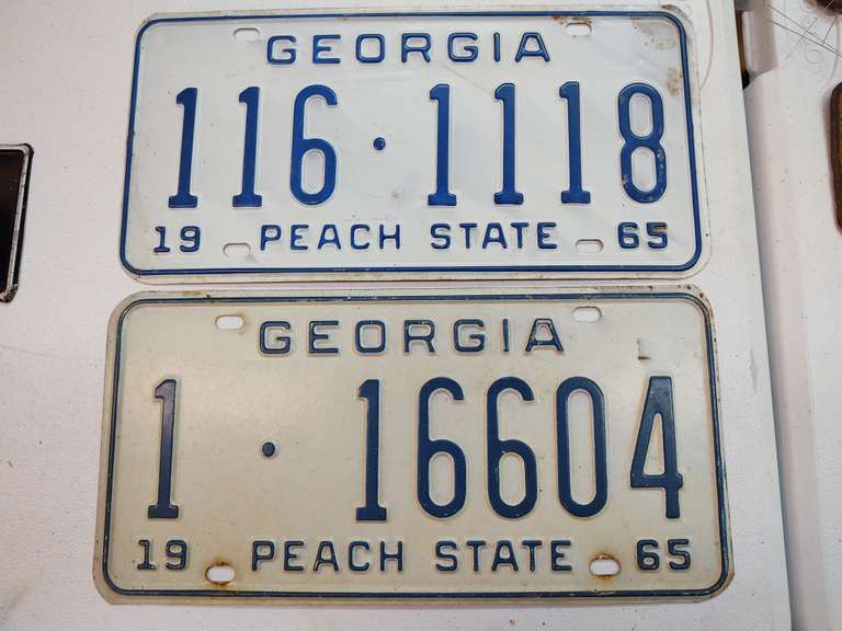 Lot of 2 1965 License Plates South Auction