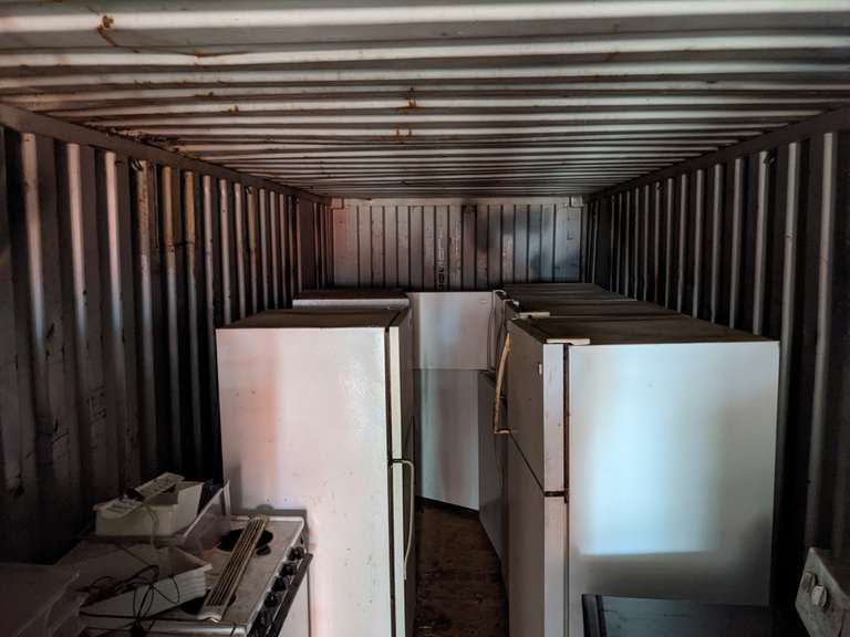 Scrap lot of 11 refrigerators, 6 ovens and 3 air conditioners and more