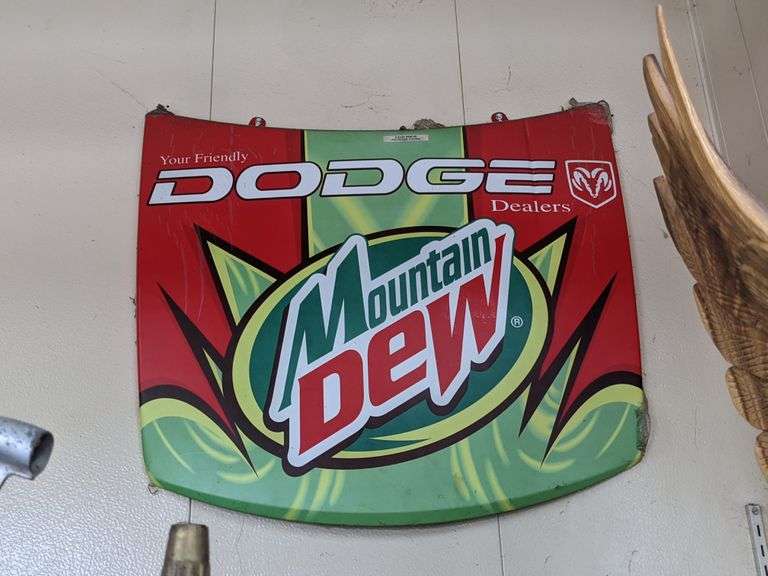 Mountain Dew Dodge NASCAR Hood Replica South Auction