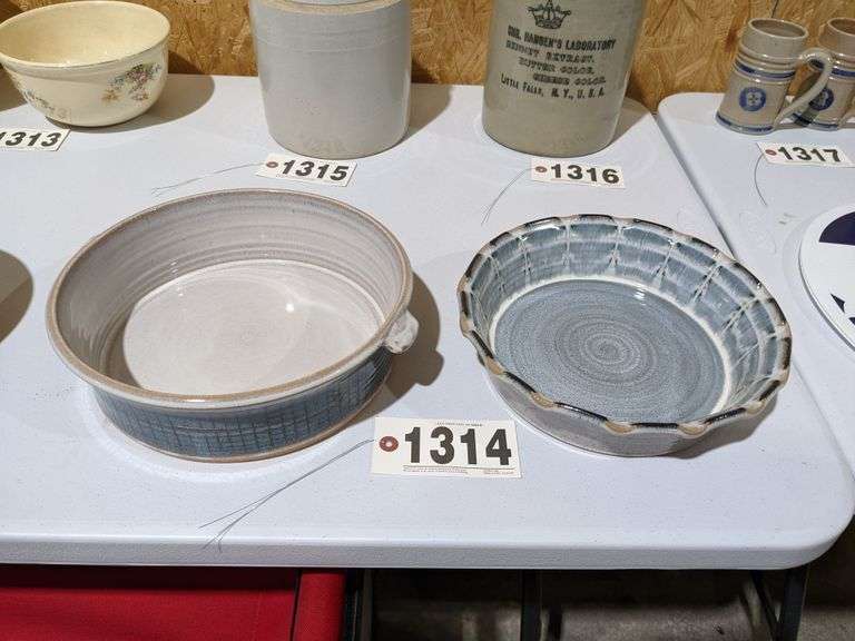 2 JACOB PRESTON pottery dishes South Auction