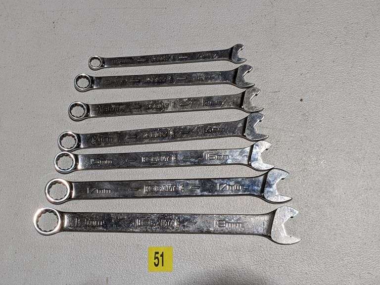 7 pcs Metric Kobalt "clipped" open end wrench set South