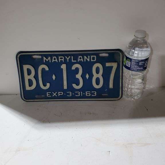 Antique Motor Vehicle Maryland License Plate Trice Auctions