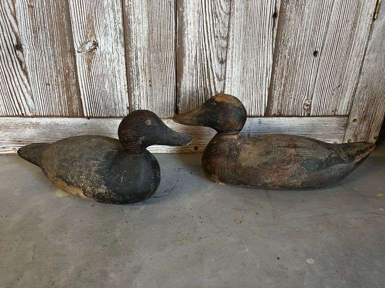 Two Antique Wooden Mason Decoys Trice Auctions