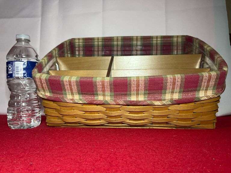 2006 Longaberger Large Desktop Organizer Basket Dividers, Liner