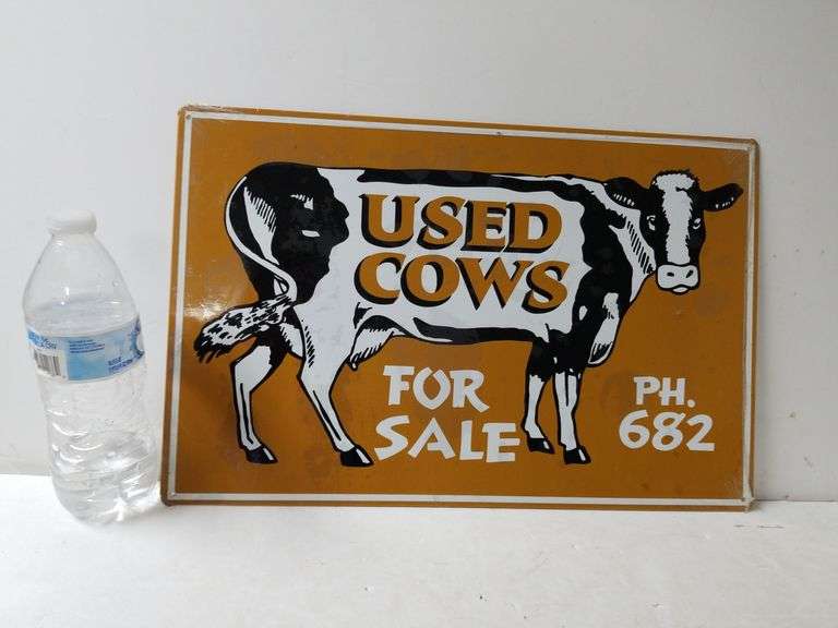 Cow Tin Signs, Hershey's Chocolate Milk 16 X 11 & Used Cows For Sale 17