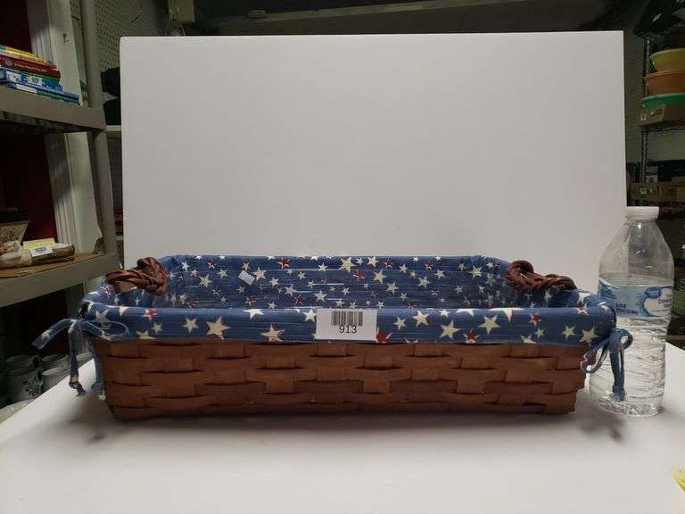 Longaberger Large Serving Tray Basket W/protector And Liner Dark