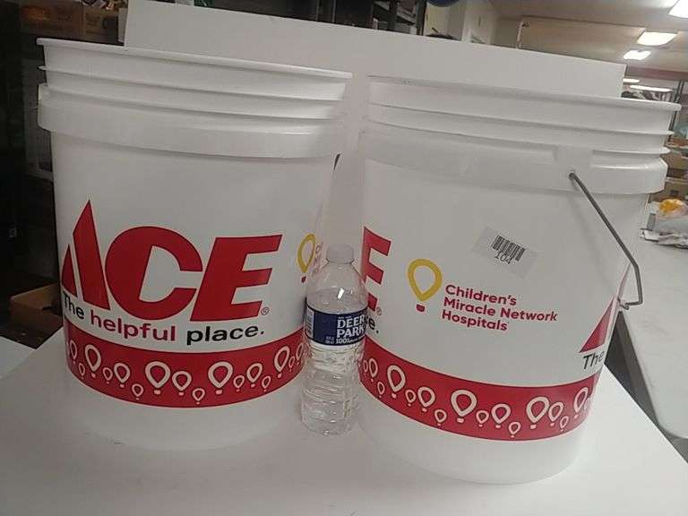 Ace Hardware Buckets (2) & Safety Helmet Trice Auctions