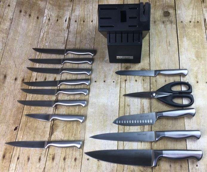 McCook 13 piece Cutlery Set and Wood Block with Knife Sharpener