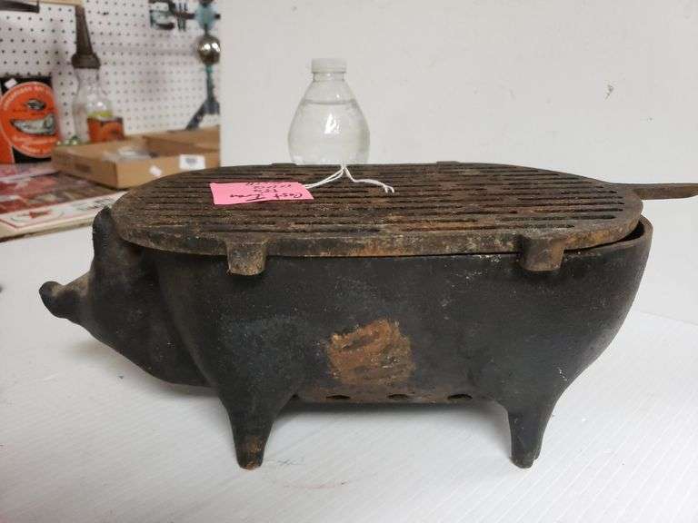 Cast Iron Pig BBQ Grill Trice Auctions