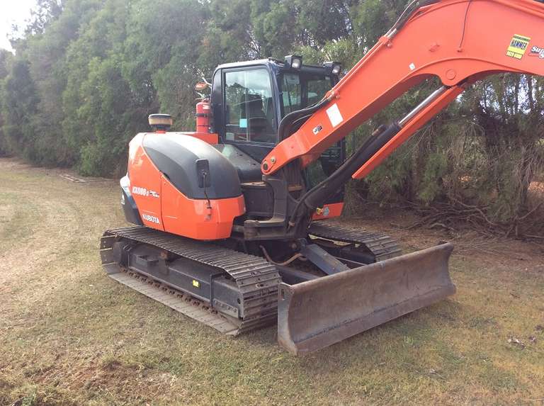 2016 Kubota KX0803 8T Excavator Inc Buckets & Rubber Pads BUNDABERG