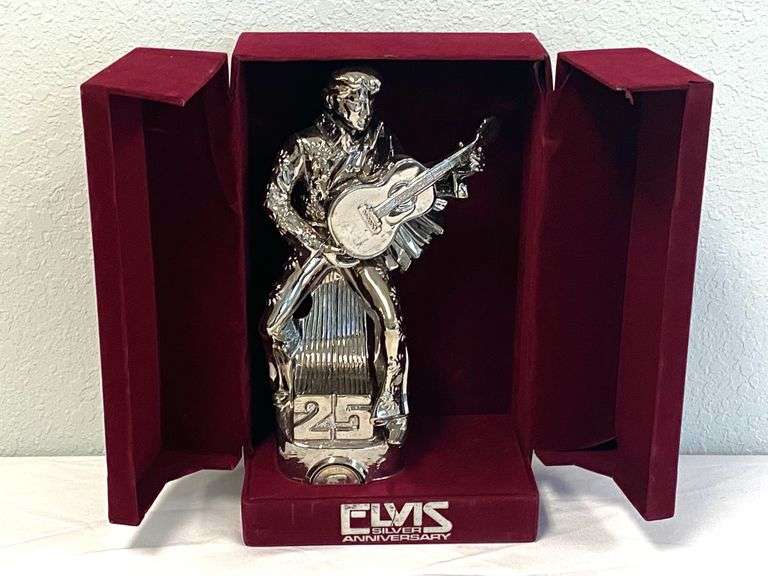 Elvis Presley Silver 25th Anniversary Bourbon Whiskey Music Box