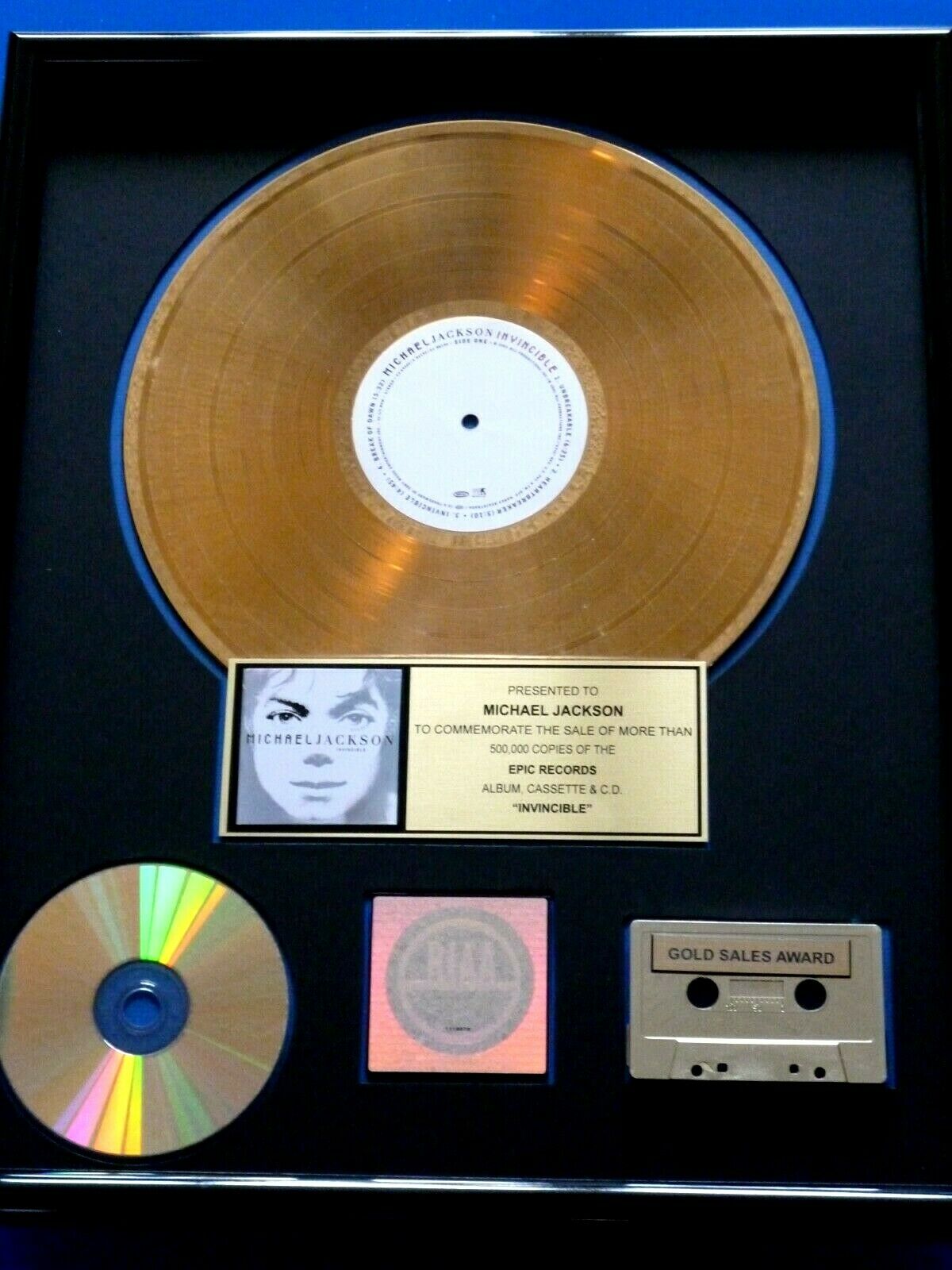 Michael Jackson RIAA gold award “INVINCIBLE” Memorabilia Catalogue