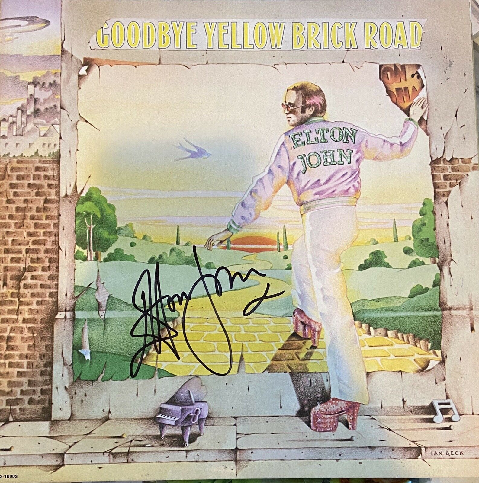 Elton John signed “Goodbye Yellow Brick Road” LP album Memorabilia