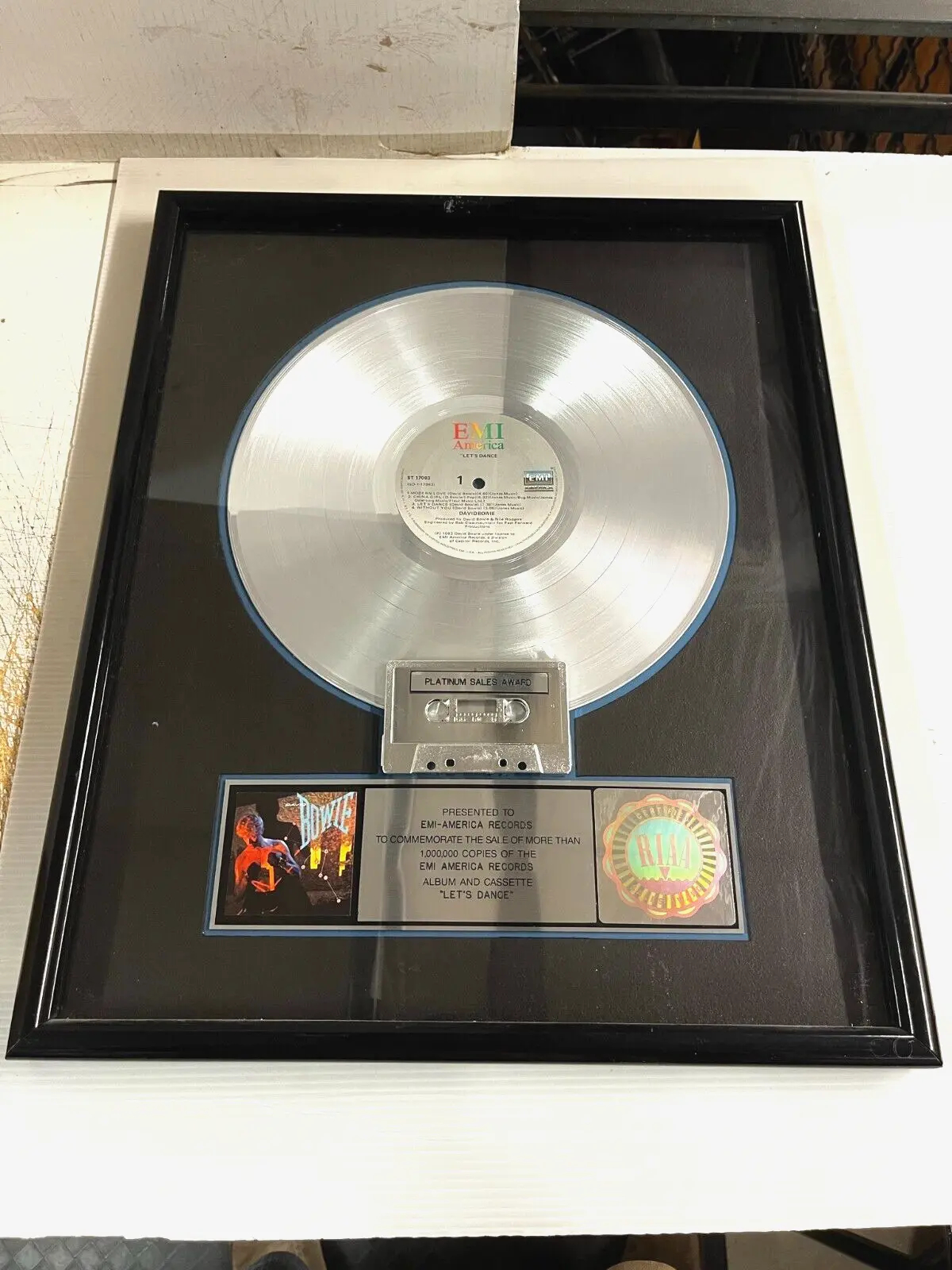 David Bowie Let’s Dance RIAA Platinum Record Award Memorabilia Catalogue